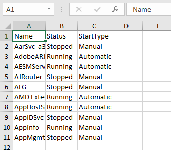 Converted file opened in Excel